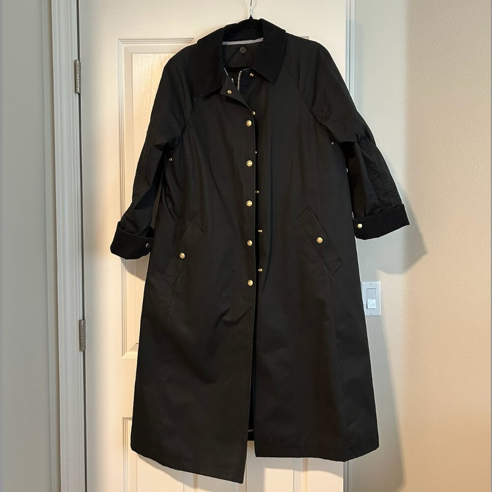 J. Crew Long Barn Jacket/Coat Black, Medium